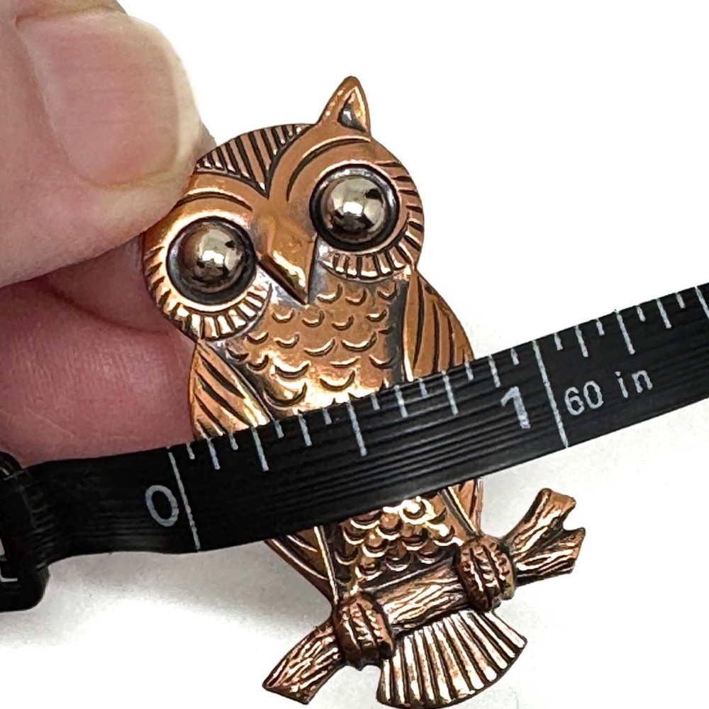 Vintage Copper Owl Brooch by Bell Trading - Picture 10 of 10
